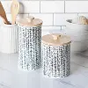 Medium Metal Canister With Wood Top
