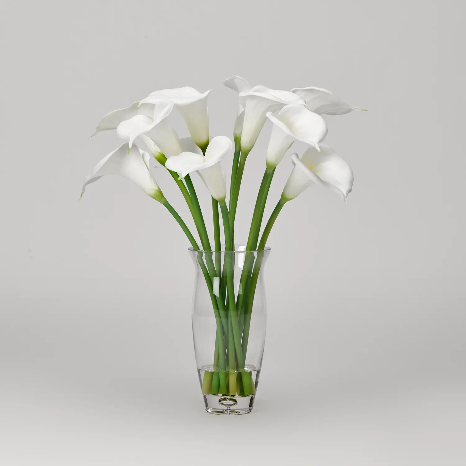 24 Inch White Calla Lilies Arrangement in Glass Vase-1