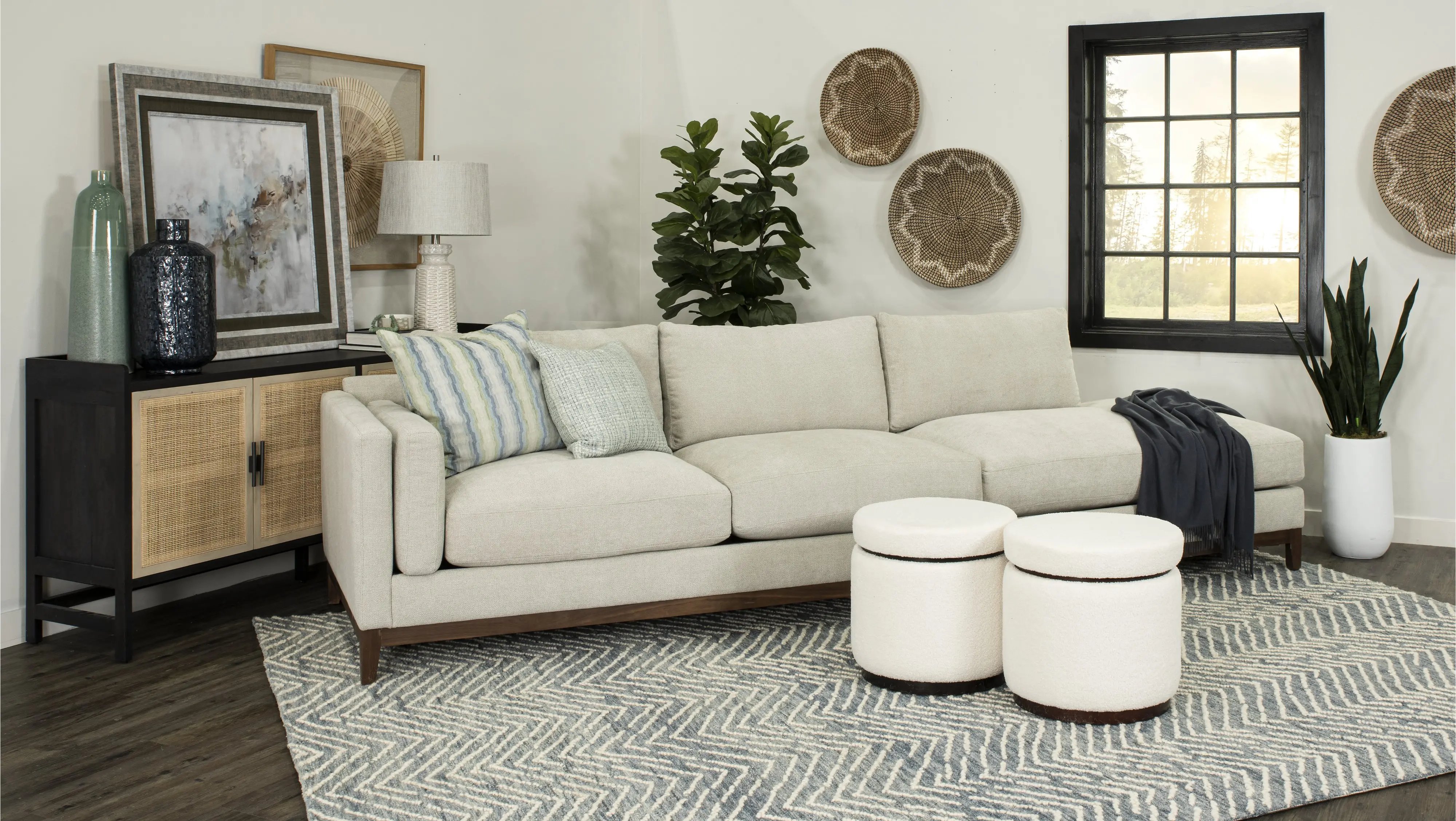 Faux Green Fiddle Leaf Fig Tree Arrangement in White Planter-2