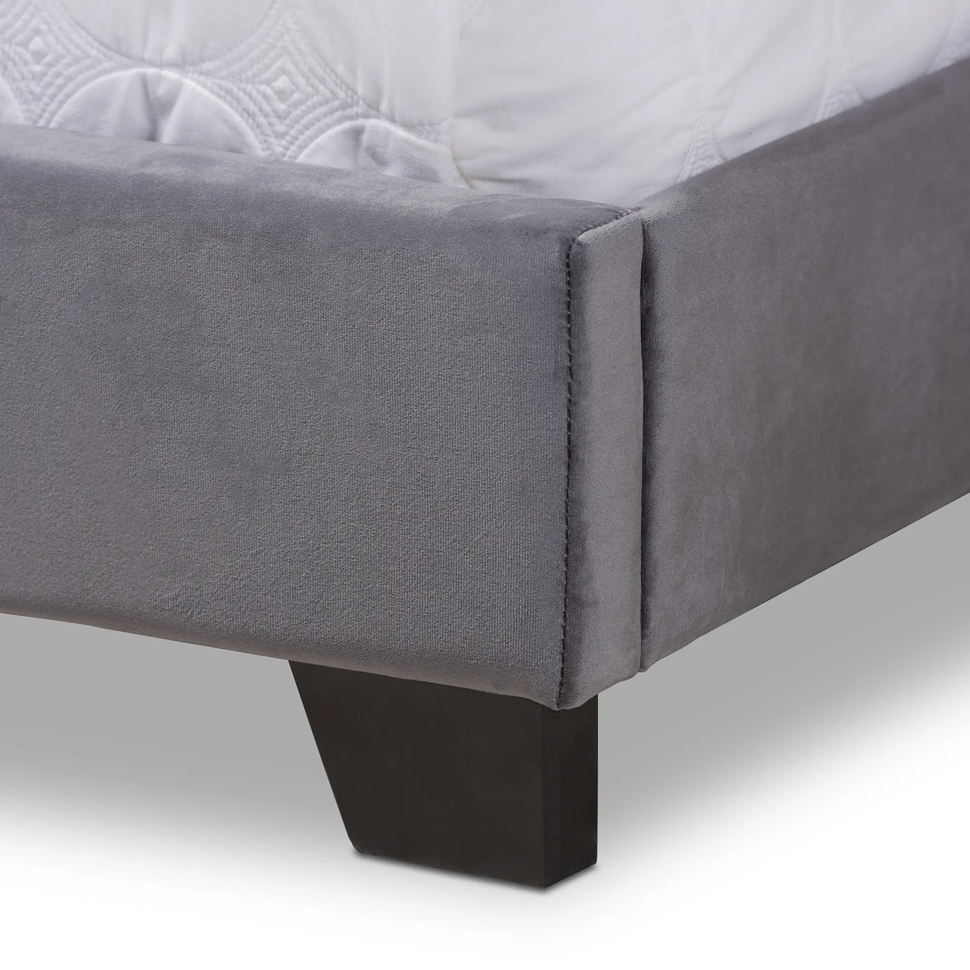 149-8957-RCW Glam Dark Gray Velvet Upholstered Queen Bed - Eleanora-7