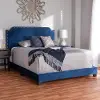 149-8953-RCW Glam Navy Blue Velvet Upholstered Full Bed - Eleanora
