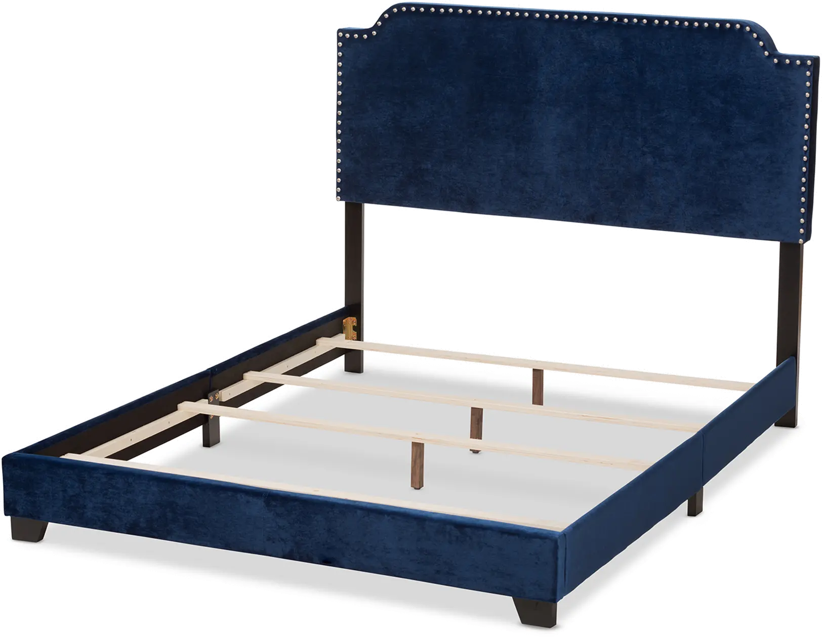 149-8955-RCW Glam Navy Blue Velvet Upholstered King Bed - Eleanora-7