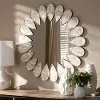 150-8895-RCW Antique Silver Shell Petal Accent Wall Mirror - Amyas