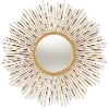 150-8896-RCW Modern Gold Sunburst Accent Wall Mirror - Auberon