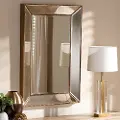 150-8869-RCW Contemporary Gold Finished Rectangular Accent Wall Mirror - Lamar