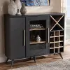 150-9004-RCW Laurie Mid Century Dark Gray and Oak Wine Cabinet