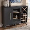 150-9004-RCW Laurie Mid Century Dark Gray and Oak Wine Cabinet