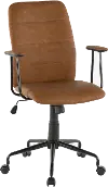 OC-FRED BK+BN Brown Faux Leather Contemporary Office Chair - Fredrick