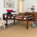BWJRTOLWT Amelia Contemporary Medium Brown Solid Pine Twin Low Loft Bed - Walker Edison
