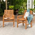 OWC2VINBR Vincent Natural Patio Chairs, Set of 2