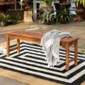 OWB53VINBR Vincent Natural 53 Inch Patio Dining Bench - Walker Edison
