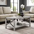 AF40MXCTST Metal X Stone Gray Farmhouse Coffee Table - Walker Edison