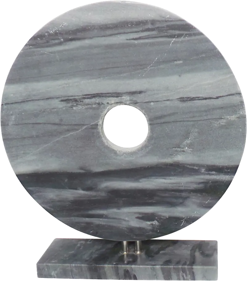 16 Inch Gray Marble Disk with Base