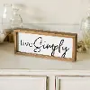 Black and White Live Simply Wood Frame Sign