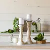 11  White Wood Candle Holder
