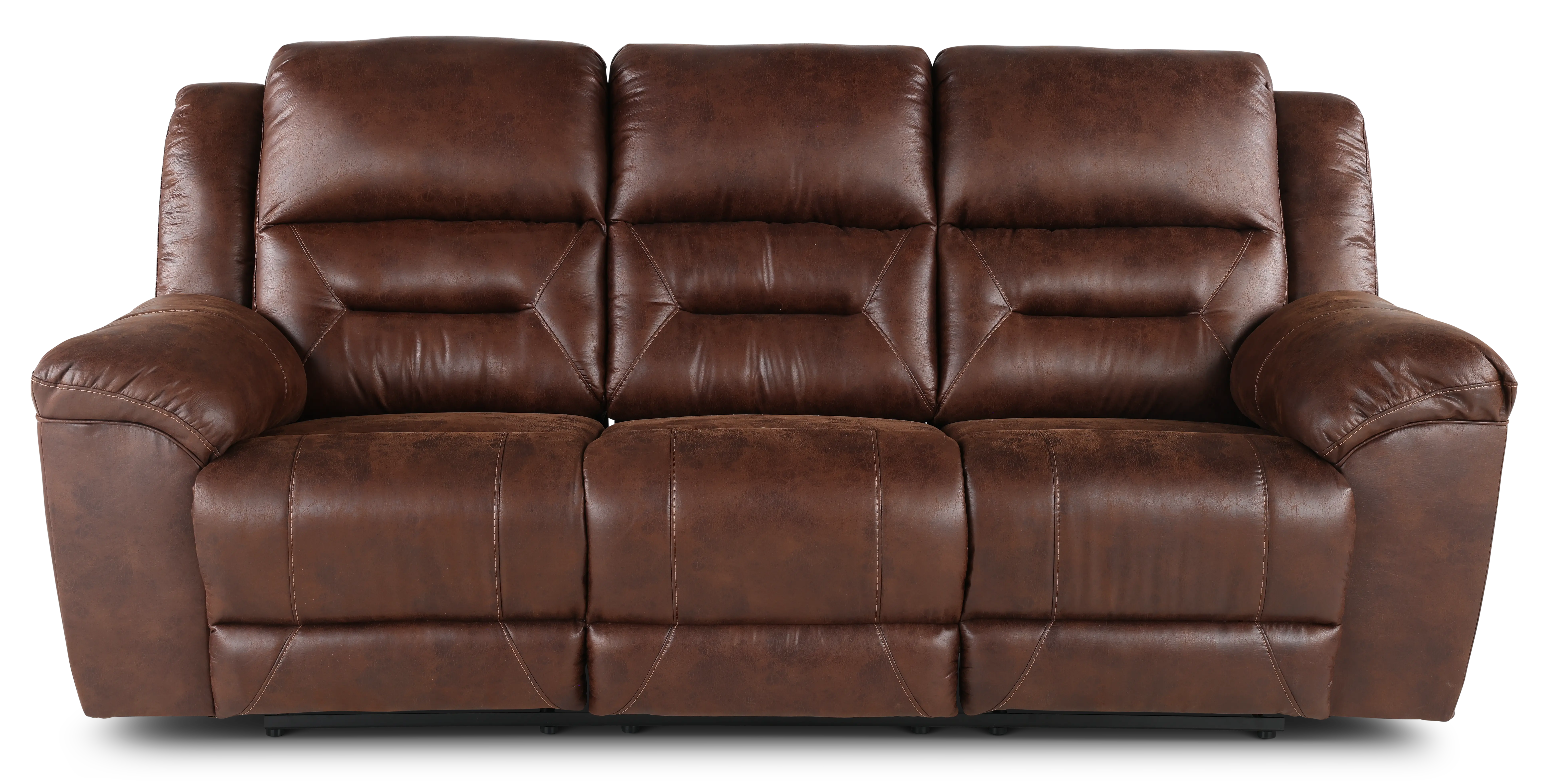 Stoneland Chocolate Brown Casual Reclining Sofa-1