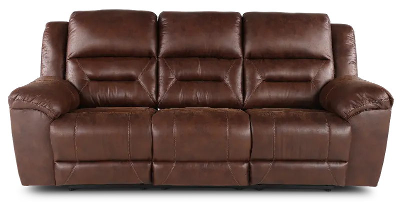 Stoneland Chocolate Brown Casual Reclining Sofa
