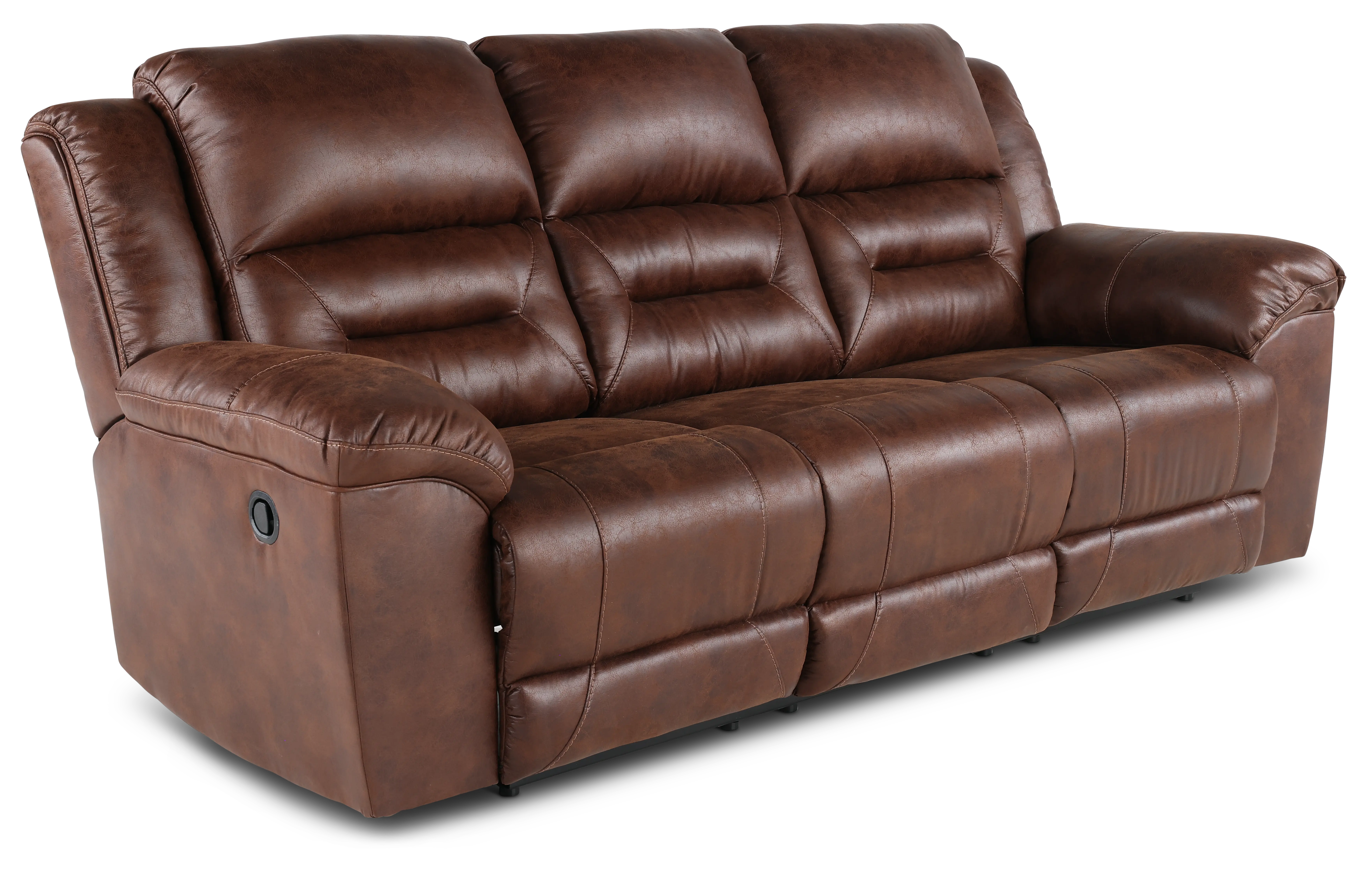 Stoneland Chocolate Brown Casual Reclining Sofa-4
