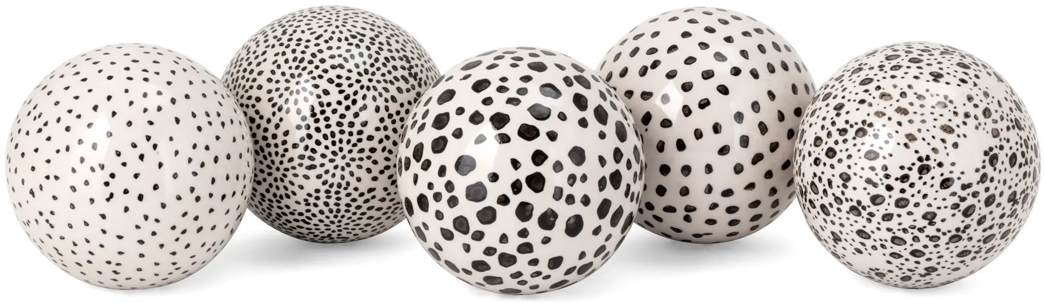 Assorted Black and White Dotted Painted Ceramic Orb-1