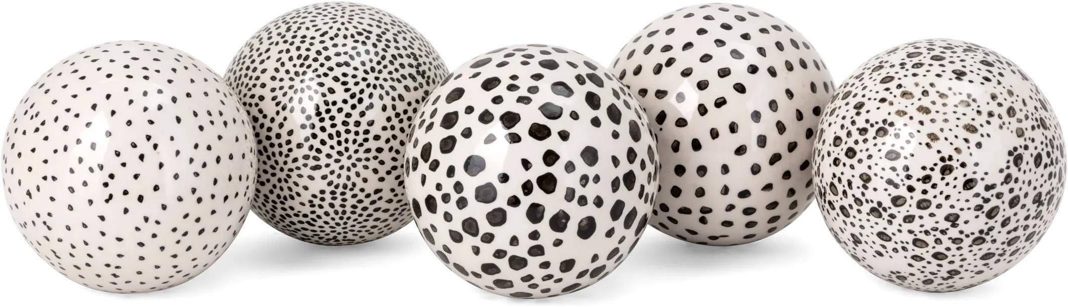 Assorted Black and White Dotted Painted Ceramic Orb-3