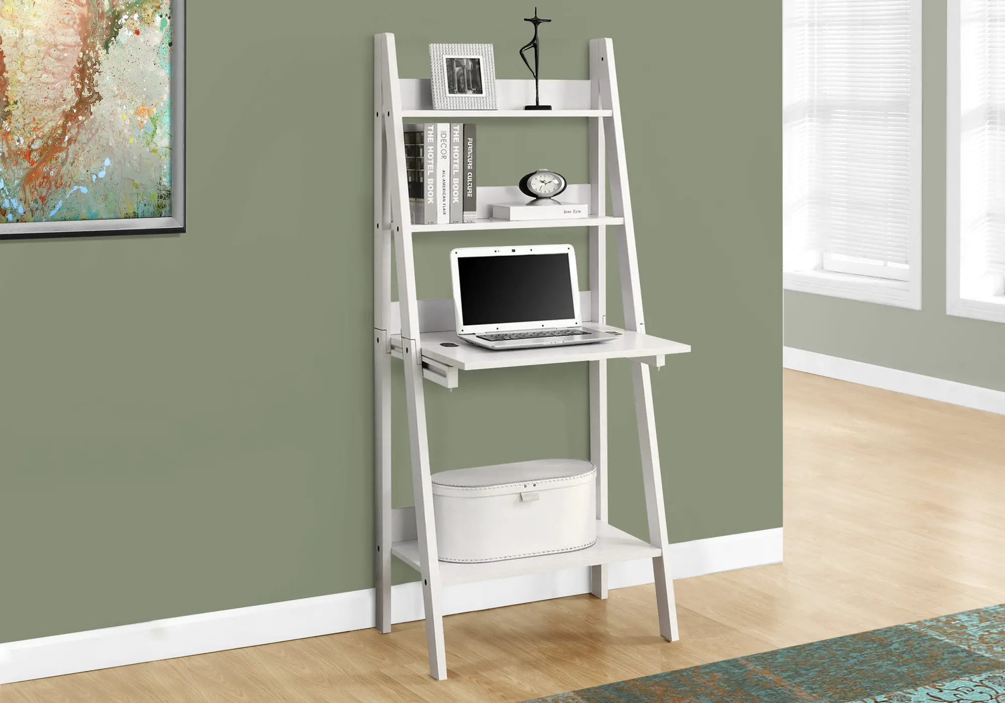 White Ladder Computer Desk-2