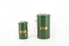 90991632B48 Magnolia Home Furniture 4 Inch Green and Brass Metal Canister