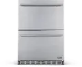 NOF100SS00 NewAir Two Drawer Indoor Outdoor Mini Fridge - 20 Bottles + 80 Cans, Stainless Steel