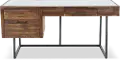 Elbert Brown Desk with Glass Top