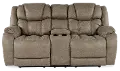 Daytona Mushroom Tan Power Reclining Loveseat with Console