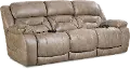 Enterprise Light Mushroom Brown Power Reclining Sofa with Power Headrests