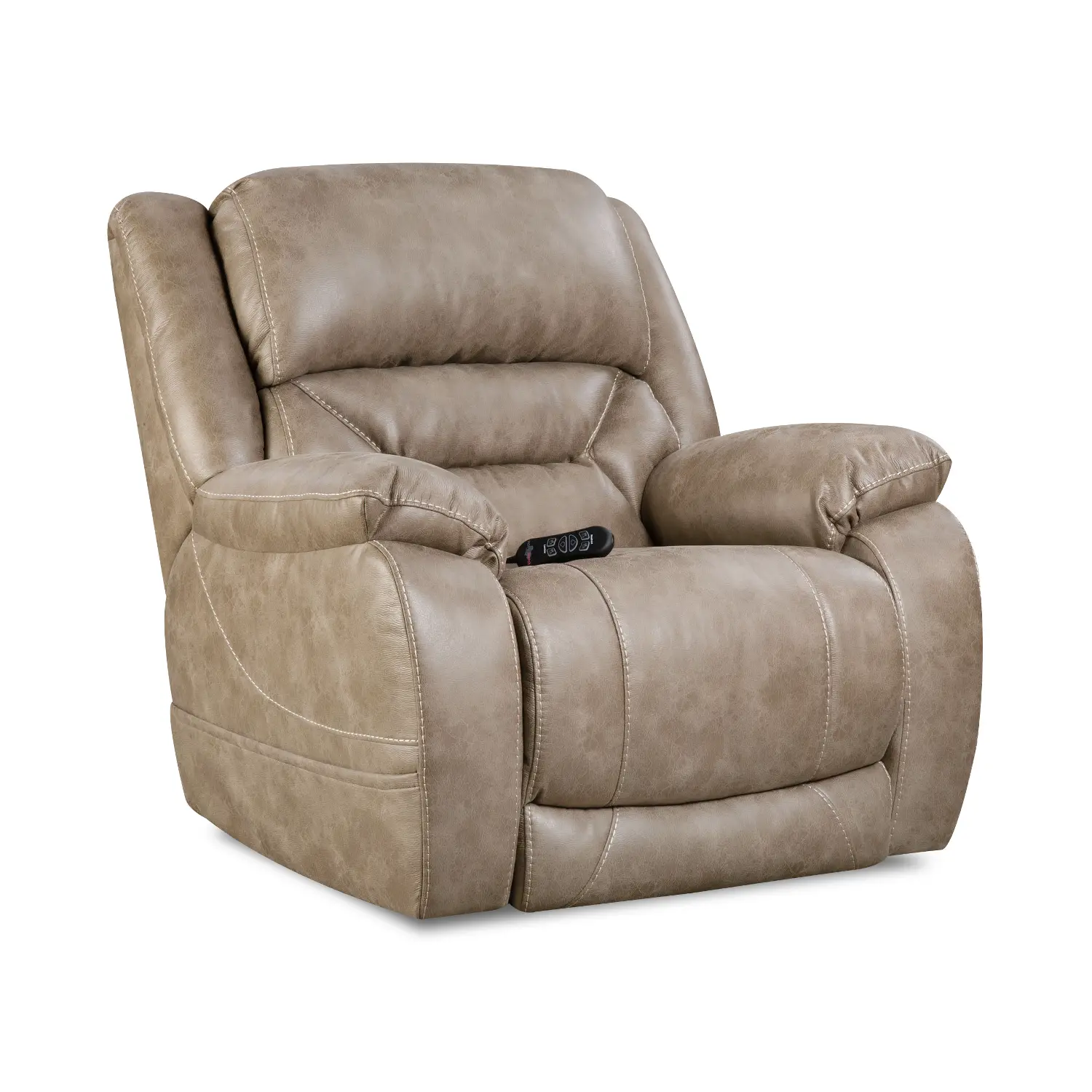 Enterprise Light Mushroom Brown Power Recliner with Power Headrest-1
