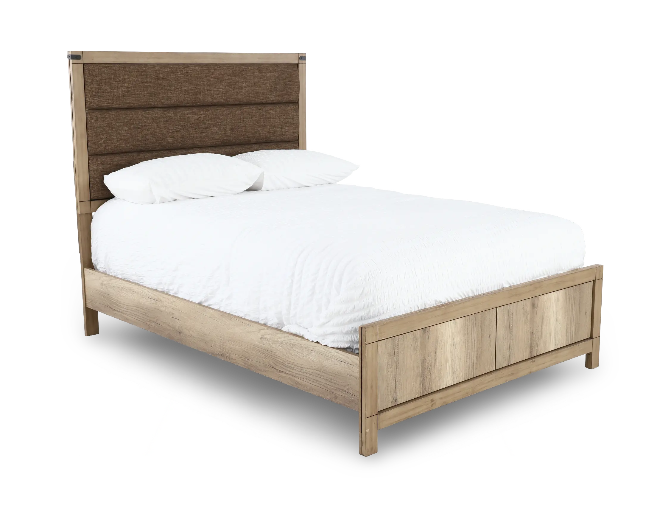 Matteo Rustic Contemporary Antiqued White Full Bed-1