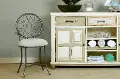Traditional Metallic Gray Vanity Stool - O'Malley