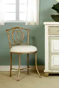 Transitional Golden Bronze Vanity Stool - Emerson