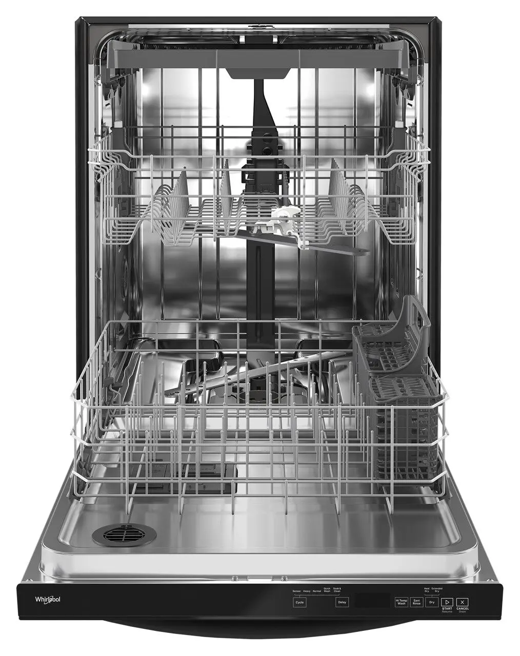 WDT750SAKB Whirlpool Top Control Dishwasher - Black-1