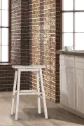 Farmhouse Sea White Backless Bar Stool - Moreno