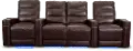 Beckett Wine Red Leather-Match 3 Piece Home Theater Seating