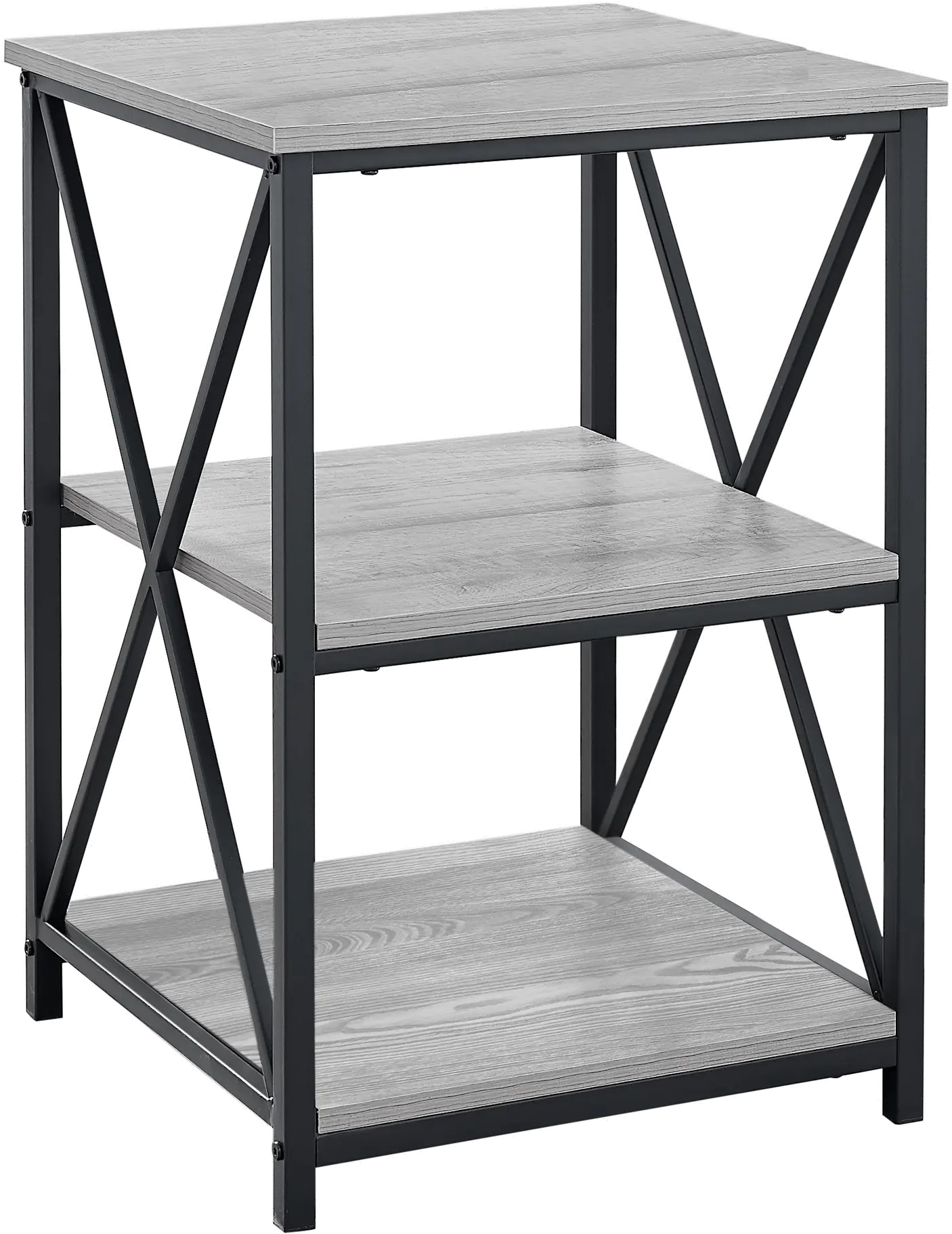 Gray and Black End Table - X Frame-1