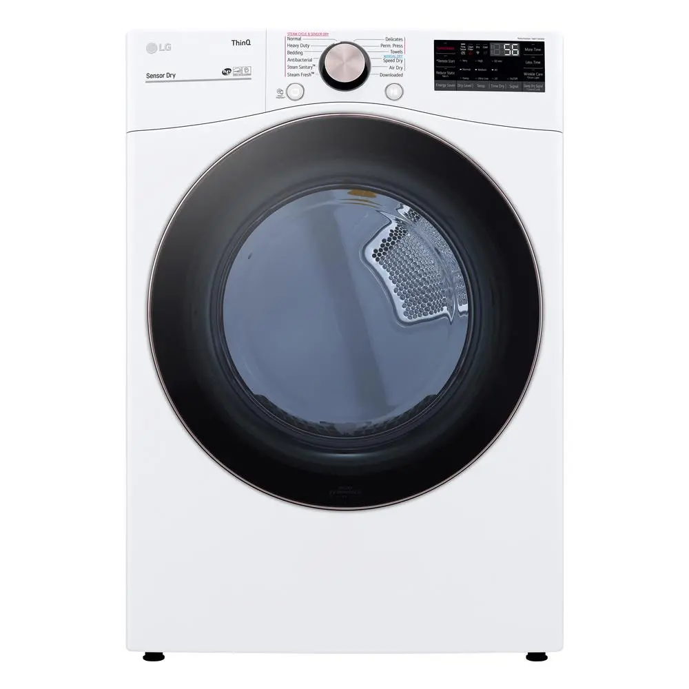 DLEX4000W LG 7.4 Cu Ft Large Capacity Smart Front Load Electric Dryer - White-1