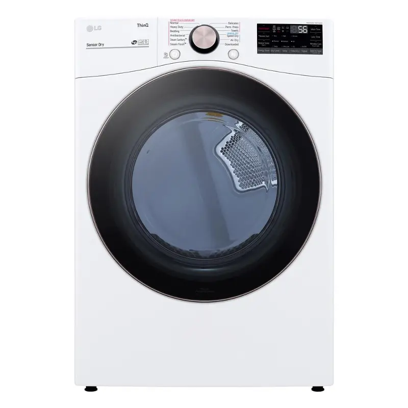 LG 7.4 Cu Ft Large Capacity Smart Front Load Electric Dryer - White