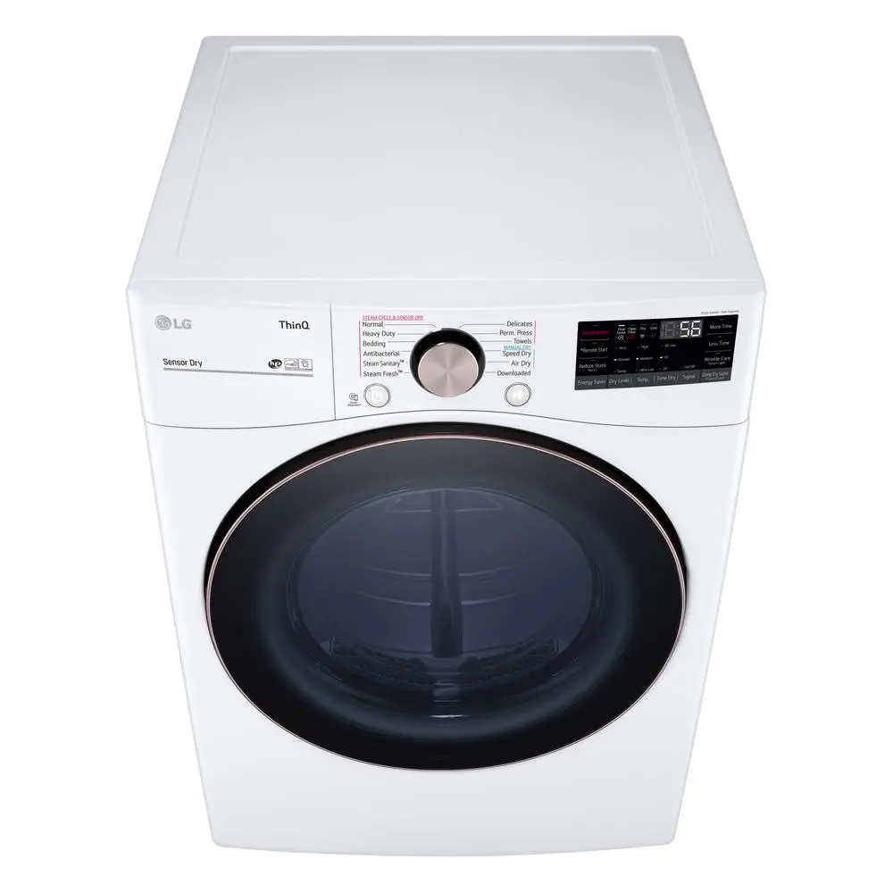 DLEX4000W LG 7.4 Cu Ft Large Capacity Smart Front Load Electric Dryer - White-6