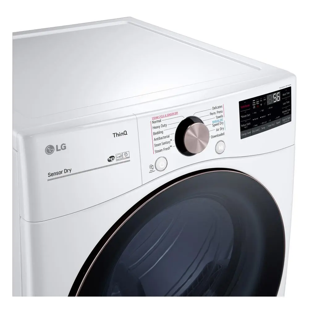 DLEX4000W LG 7.4 Cu Ft Large Capacity Smart Front Load Electric Dryer - White-9