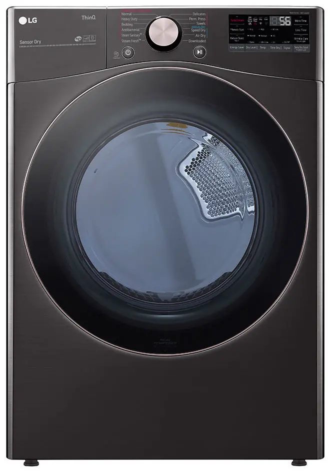 DLGX4001B LG Smart Front Load Gas Dryer with TurboSteam and Built-In Intelligence - 7.4 cu. ft. Black Steel-1