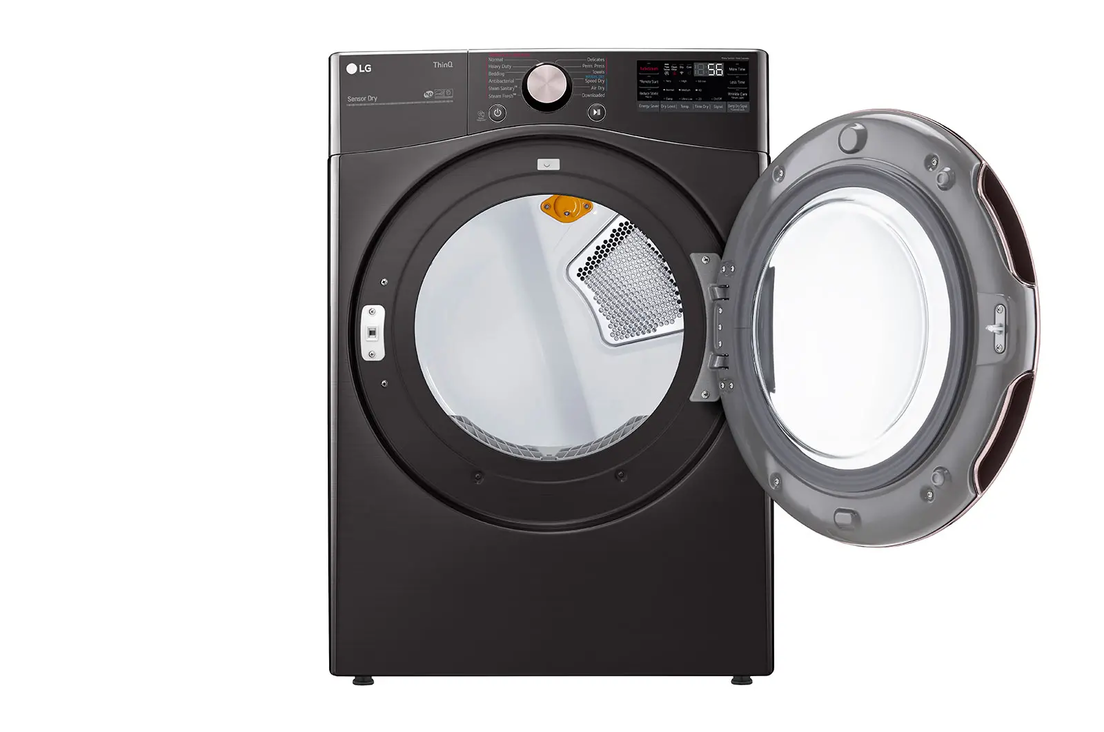 DLGX4001B LG Smart Front Load Gas Dryer with TurboSteam and Built-In Intelligence - 7.4 cu. ft. Black Steel-5
