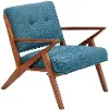 Rocket Mid Century Modern Blue Accent Chair