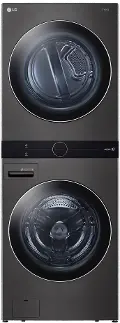 WKGX201HBA LG Single Unit Front Load LG WashTower with Center Control 4.5 cu. ft. Washer and 7.4 cu. ft. Gas Dryer - Black Steel