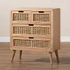 162-10553-RCW Mid Century Modern Rattan 4-Drawer Accent Chest - Trudi