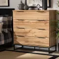 162-10296-RCW Industrial Modern Oak 4-Drawer Dresser - Candi