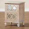162-10263-RCW Country Whitewash Wood and Mirror Nightstand - Edith