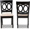 162-10523-RCW Delano Dark Brown and Sand Upholstered Dining Room Chair (Set of 2)